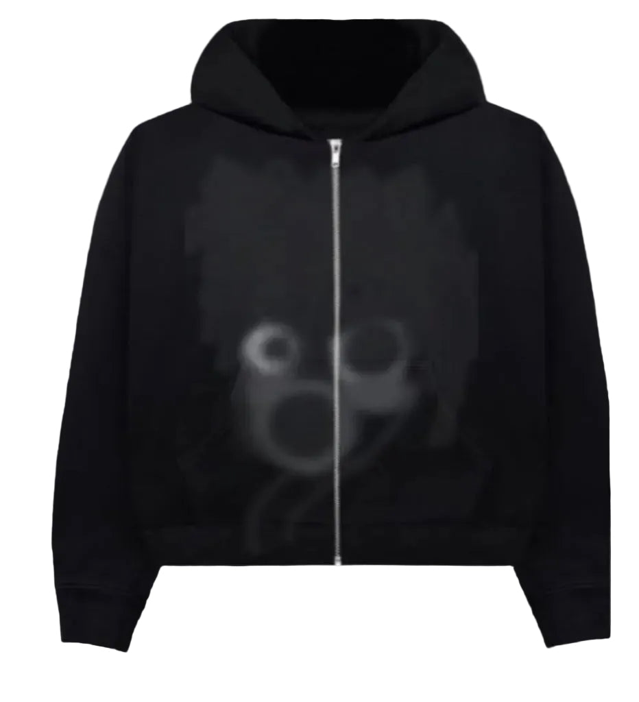 Crazy Eyes Distressed Zip Up