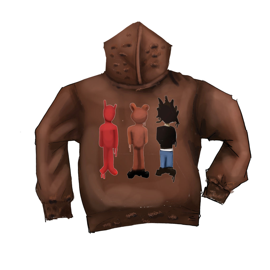 Trap Buddy’s Brown Distressed Hoodie